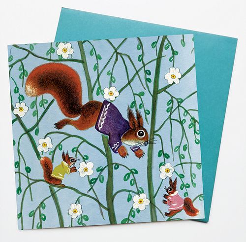 Spring Squirrels greeting card